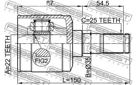 Spare Parts and Consumables - Граната внутренняя 22х35х25 Febest 1211ACCAT