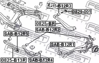 Авто тетиктер жана сарптоолору - ТЯГА ЗАДНЯЯ ПОПЕРЕЧНАЯ SUBARU lEGACY B13 2003-2009 FEBEST 0825BR