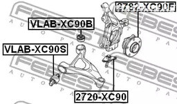 Запчасти и расходники - Сайлентблок рычага передн. Volvo XC90 2.5/3.0/3.2/4.4 02> FEBEST VLABXC90S