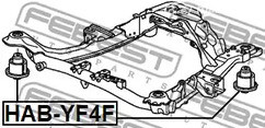 Запчасти и расходники - Сайлентблок подрамника HONDA PILOT YF4 2009-2015 Honda Ridgeline Febest HAB