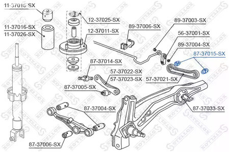 Запчасти и расходники - Сайлентблок зад. попереч. тяги Honda Civic all 91-95 STELLOX 8737015SX