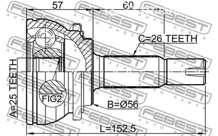 Spare Parts and Consumables - ШРУС наружный к-кт Toyota Corolla 1.5 09> FEBEST 0110ZVW30