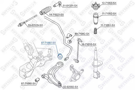 Spare Parts and Consumables - Сайлентблок рычага зад. Mazda MPV LW 99> STELLOX 8771061SX