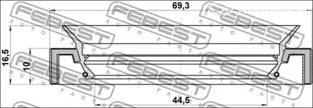 Spare Parts and Consumables - Сальник диффференциала 47x69x10/16.5 Toyota Land Cruiser 4.7i 98> FEBEST 95