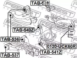 Запчасти и расходники - С/блок задней цапфы, верхний Febest TAB540Z