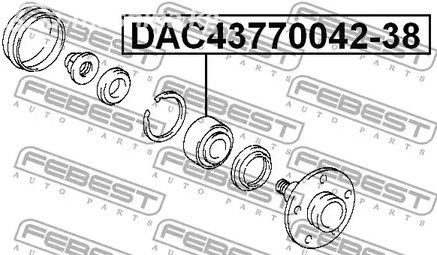 Авто тетиктер жана сарптоолору - Подшипник ступ. Toyota Previa 2.4i 16V 90> FEBEST DAC4377004238