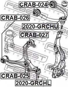 Запчасти и расходники - С/б рычага пер. Jeep Liberty II 08-13 FEBEST CRAB025