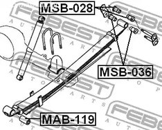 Запчасти и расходники - Сайлентблок задней рессоры Mitsubishi L200 K74T/K75T 96-05 FEBEST MAB119