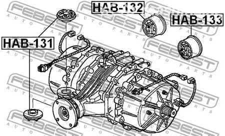 Spare Parts and Consumables - Сайлентблок опоры дифференциала Honda MR-V/Pilot 02> FEBEST HAB131