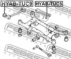 Запчасти и расходники - Сайлентблок задней продольной тяги Hyundai Tucson 04-10 FEBEST HYABTUC9