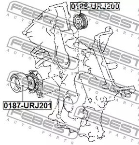 Авто тетиктер жана сарптоолору - Ролик натяжной Lexus GX460 URJ 150 09> FEBEST 0187URJ201