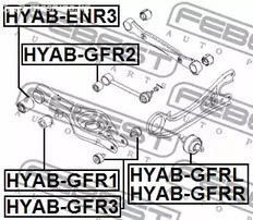 Запчасти и расходники - С/блок заднего продольного рычага RH Febest HYABGFRR