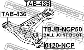 Spare Parts and Consumables - Сайлентблок рычага передн. подвески задн.Toyota BB/OPEN DECK 00-05 FEBEST T