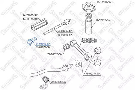 Запчасти и расходники - Наконечник рулевой левый Daihatsu Cuore 85-98/Move 96> STELLOX 5101053SX