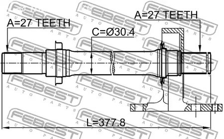 Spare Parts and Consumables - Привод правый 27x377x27 Honda CR-V II 2.0/2.2CDTi 01-06 FEBEST 0312CRVATRH