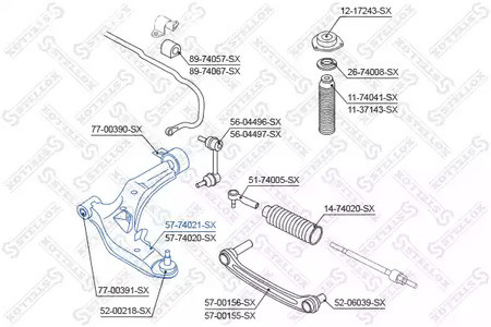 Запчасти и расходники - Рычаг нижний левый Nissan Almera all 00> STELLOX 5774021SX