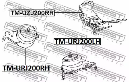 Spare Parts and Consumables - Опора ДВС передняя левая Lexus LX570 07> FEBEST TMURJ200LH