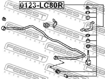 Авто тетиктер жана сарптоолору - Тяга стабилизатора заднего Toyota Land Cruiser #J80 90-92/#J80 96-98 FEBEST