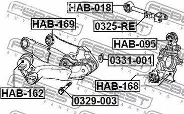 Spare Parts and Consumables - С/б зад прод рычага внутр Febest HAB169