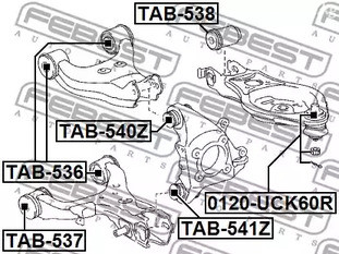 Запчасти и расходники - С/блок заднего нижнего рычага, передний Febest TAB537