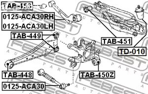 Spare Parts and Consumables - С/блок заднего поперечного верхнего рычага Febest TAB453