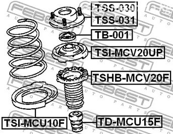 Spare Parts and Consumables - Проставка пружины нижняя febest tsimcu10f