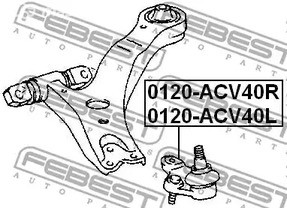 Spare Parts and Consumables - Шаровая опора LH Febest 0120ACV40L