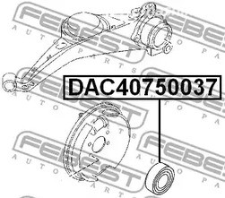 Авто тетиктер жана сарптоолору - К-кт подшипника ступ. пер. Volvo S40/V40 98> FEBEST DAC40750037