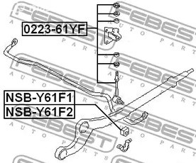 Spare Parts and Consumables - Тяга стабилизатора переднего Nissan Patrol Y61 all 01> FEBEST 022361YF