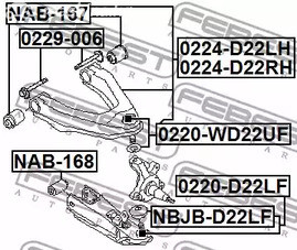 Spare Parts and Consumables - Болт с эксцентрикомрегулировочный Nissan Pathfinder/Avenir/Prairie/Wingroad