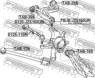 Spare Parts and Consumables - С/блок заднего верхнего рычага, передний Febest TAB366