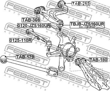 Запчасти и расходники - Сайлентблок рычага заднего верхнего Toyota Aristo Jzs160/Jzs161 97-04 FEBES