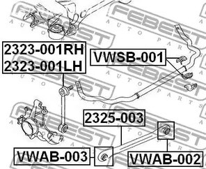 Spare Parts and Consumables - Втулка стабилизатора заднего VW Touareg, Audi Q7 03-13 FEBEST VWSB001