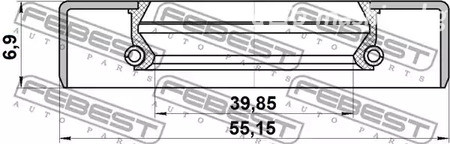 Авто тетиктер жана сарптоолору - Сальник ступицы 42x55x7 Mazda/Toyota 80> FEBEST 95GDY41550707X