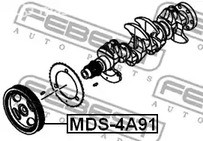 Авто тетиктер жана сарптоолору - Шкив коленвалаMitsubish Lancer CY 07> FEBEST MDS4A91