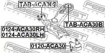 Запчасти и расходники - Сайлентблок рычага передний Toyota RAV4 ACA3#/GSA3# 05-13 FEBEST TABACA30S