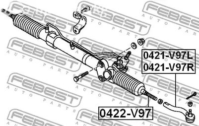 Spare Parts and Consumables - Наконечник рул RH Febest 0421V97R