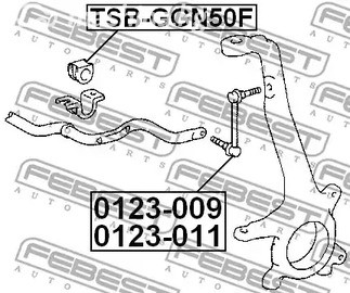 Авто тетиктер жана сарптоолору - Втулка стабилизатора переднего Toyota Hi-Lux KUN26 05> FEBEST TSBGGN50F