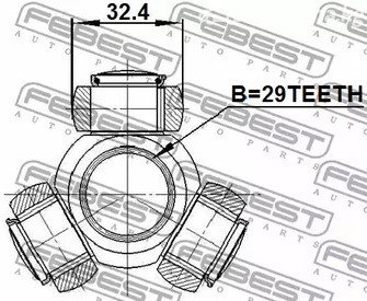 Запчасти и расходники - Трипоид 29X32.4 Mazda 2 07-10 FEBEST 0416CY2