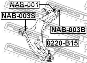 Spare Parts and Consumables - Опора шароваяNissan Primera 90-02/Pulsar 87-90 FEBEST 0220B15