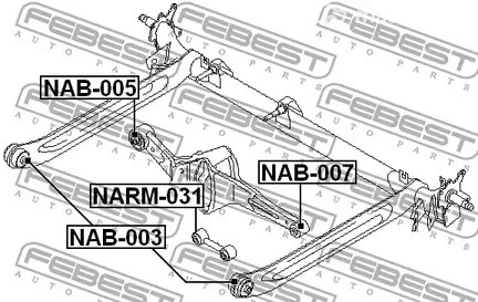 Spare Parts and Consumables - Сайлентблок зад. балки Nissan Almera N15 95-00/ Primera P11/WP11 95>/Maxima