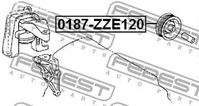 Авто тетиктер жана сарптоолору - Ролик обводной Toyota Avensis 1.6/1.8 03/Auris 1.4 07> FEBEST 0187ZZE120