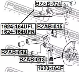 Spare Parts and Consumables - С/блок переднего нижнего рычага (задн.) Febest BZAB015