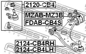 Spare Parts and Consumables - С/б рычага перед. Ford Focus 1.4-2.0 03> FEBEST FDABCB4S