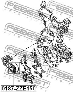 Запчасти и расходники - Ролик натяжителя общего ремня Febest 0187ZZE150