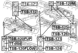 Spare Parts and Consumables - Сайлентблок подрамника задний Toyota Land Cruiser Prado 120 GRJ12/KDJ12/RZJ