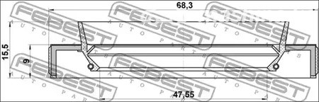 Авто тетиктер жана сарптоолору - Сальник дифференциала 50x68x9/15.5 Toyota Avensis 2.0 01> FEBEST 95HBY49680