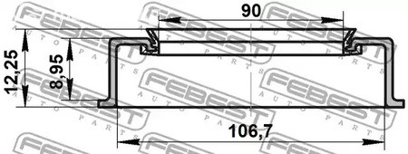 Spare Parts and Consumables - Сальник ступицы 90x9,5x12,2 Toyota Land Cruiser 3.0/3.4 96-> FEBEST 95ADS91