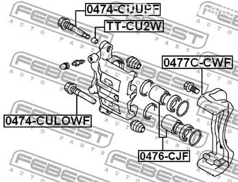 Spare Parts and Consumables - Направляющая скобы суппорта Mitsubishi Outlander CW 06-12 FEBEST 0474CULOWF