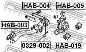 Запчасти и расходники - Болт с эксцентрикомрегулировочныйHonda Civic 01-06 FEBEST 2929003